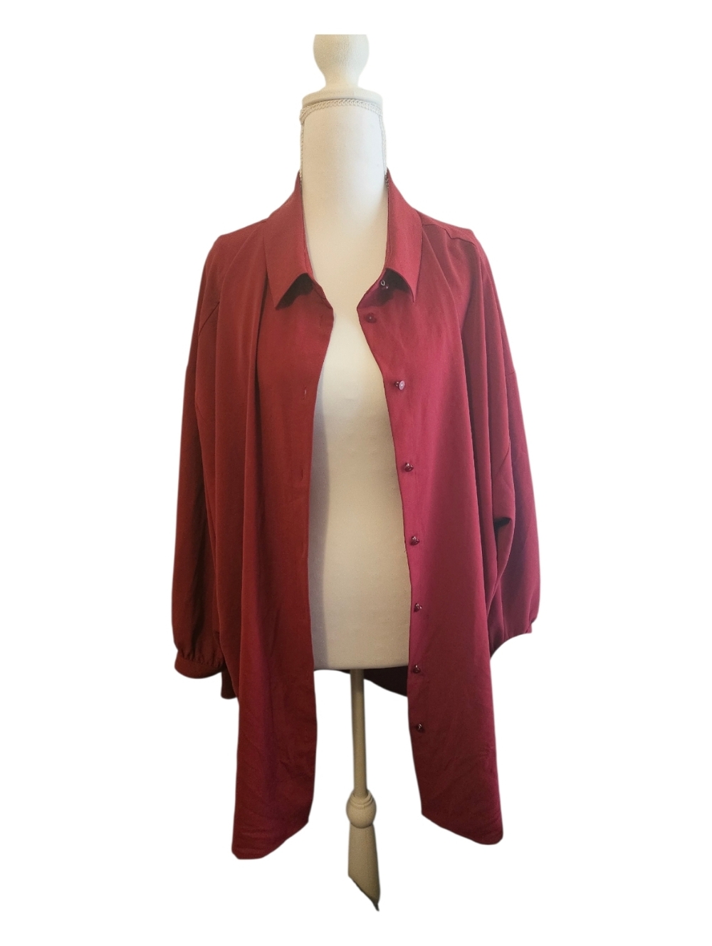 Express Deep Red Button-Up Shirt XL – Breezy & Excellent Condition